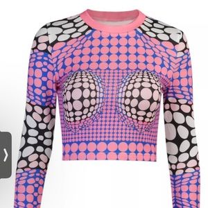 Women's Sexy Slim Round Neck Polka Dot Printed Long Sleeve T-Shirt